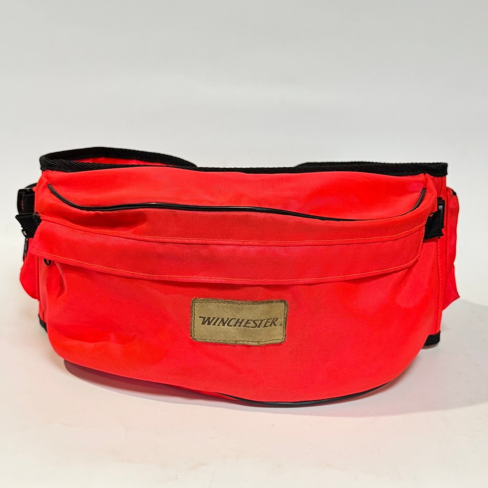 Vintage Winchester Blaze Orange Waist Fanny Pack Hunting Gear Multiple Pockets